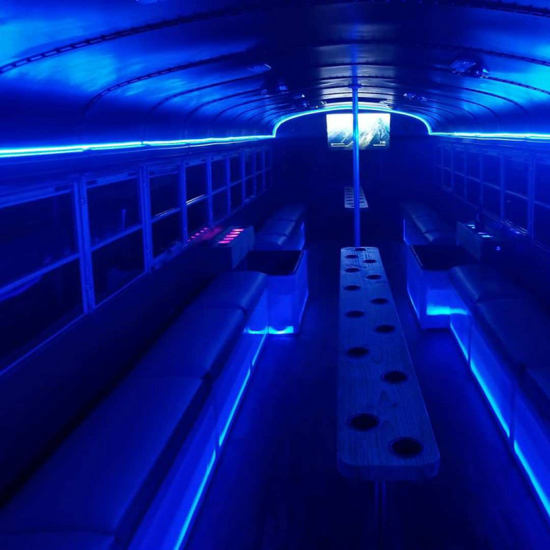 Party Bus Interior - Blue Lights